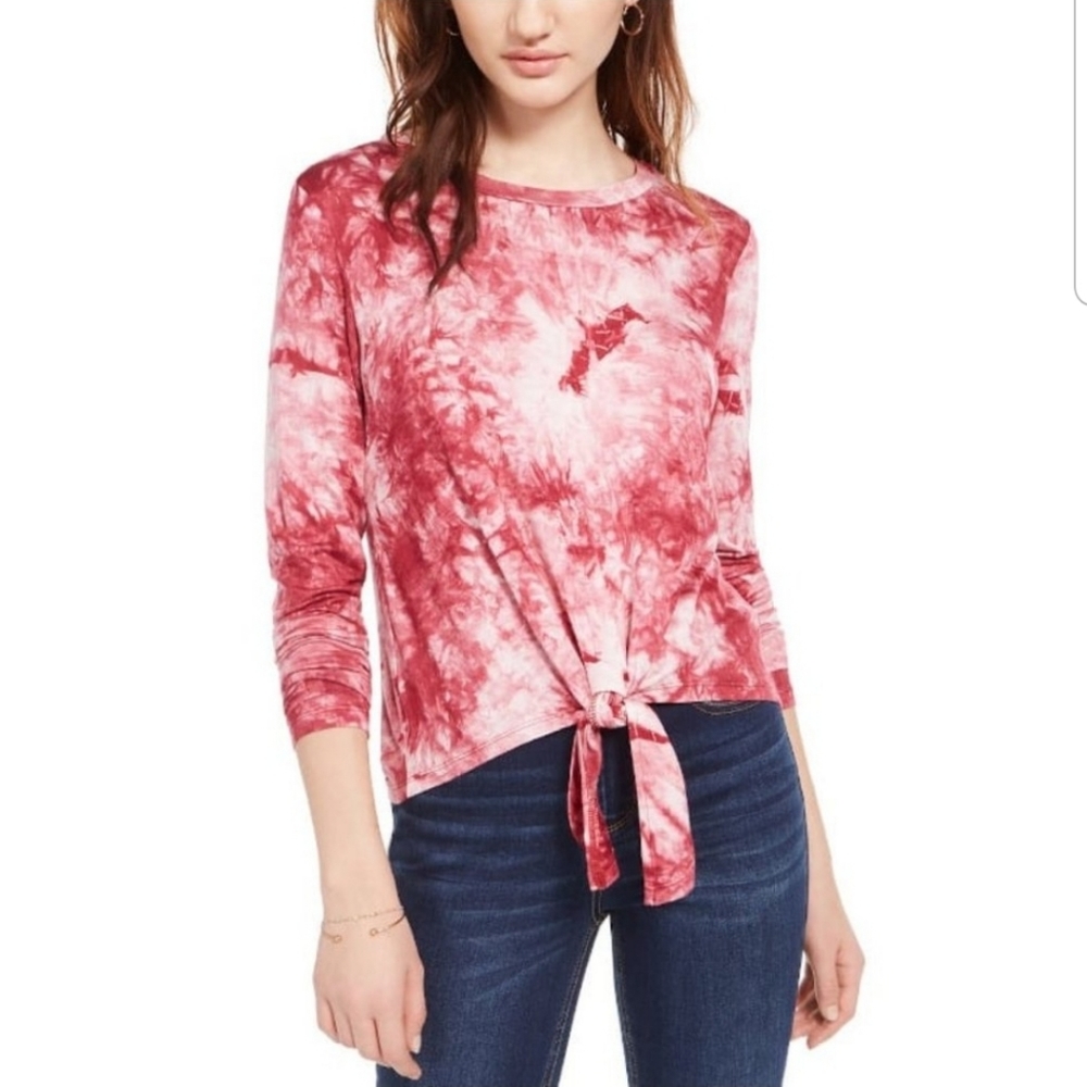 Tie-Dye Tie Front Top